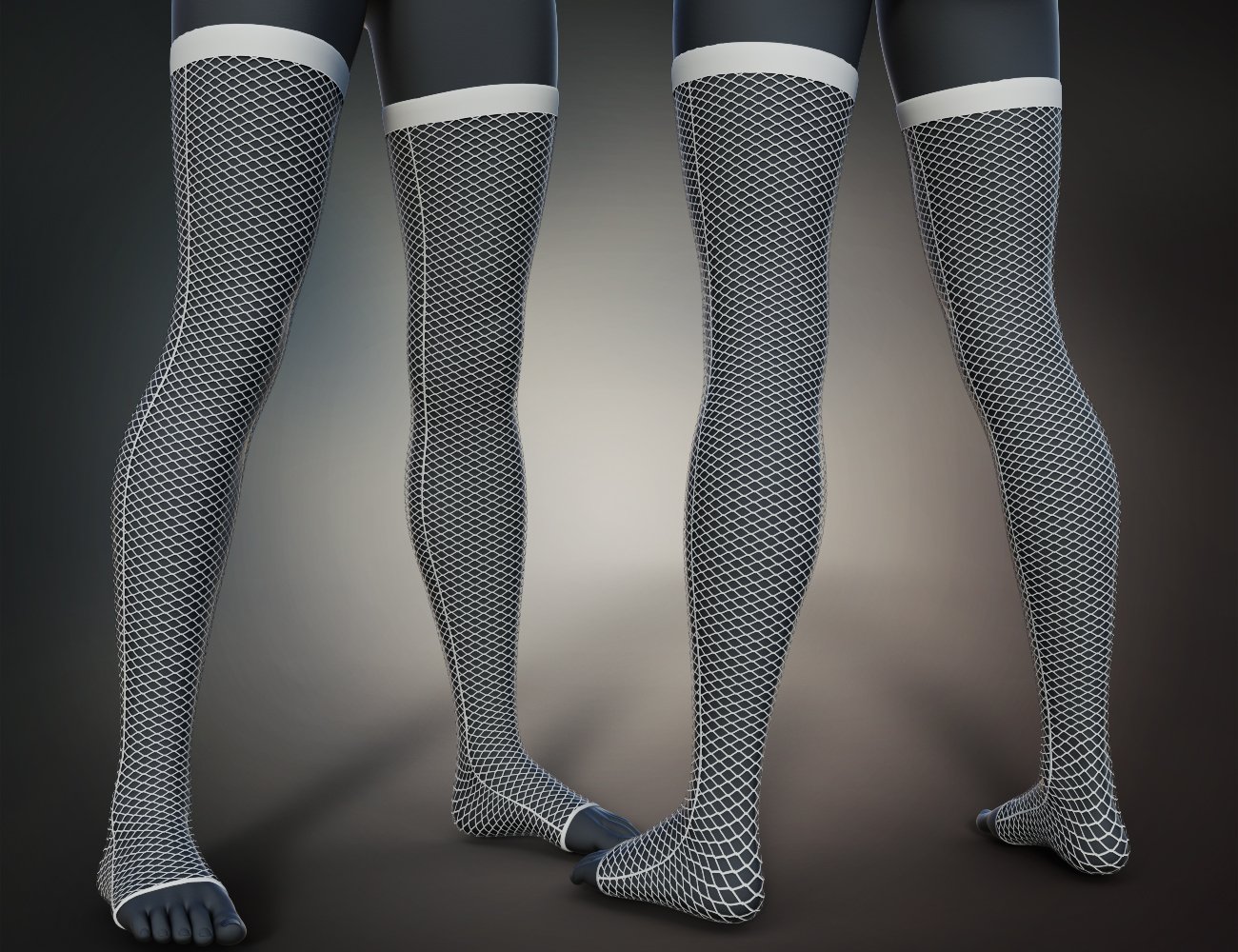 Gothic Style V6 Socks for Genesis 8 and 8.1 Females by: fjaa3d, 3D Models by Daz 3D