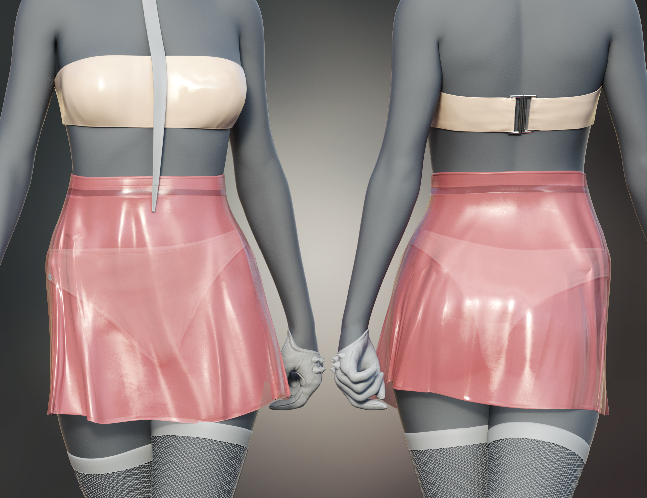 Gothic Style V6 dForce Crop Top and Skirt for Genesis 8 and 8.1 Females by: fjaa3d, 3D Models by Daz 3D