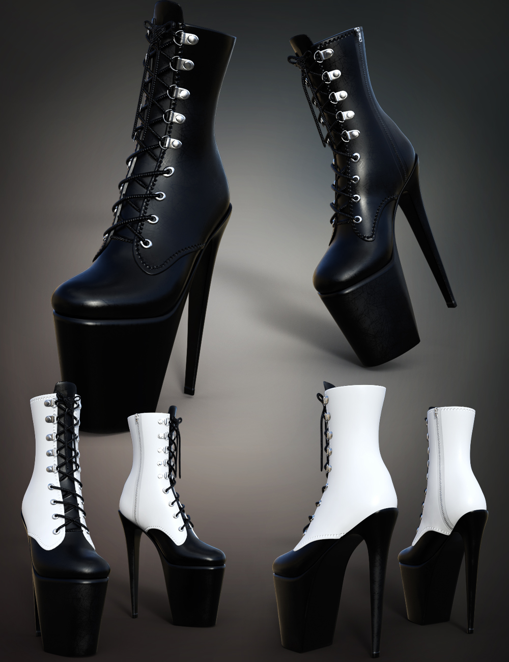 Gothic Style V6 Boots for Genesis 8 and 8.1 Females
