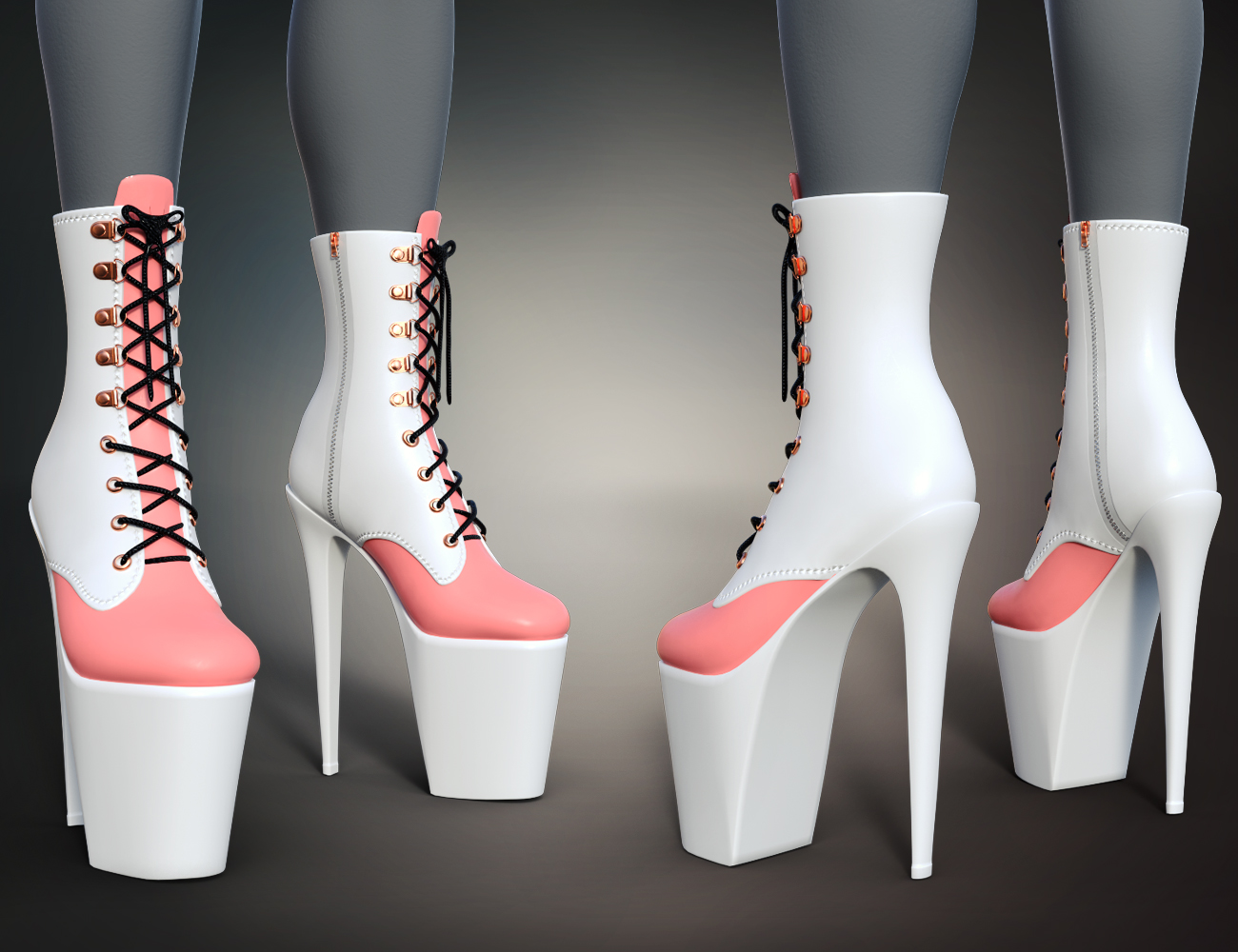 Gothic Style V6 Boots for Genesis 8 and 8.1 Females by: fjaa3d, 3D Models by Daz 3D