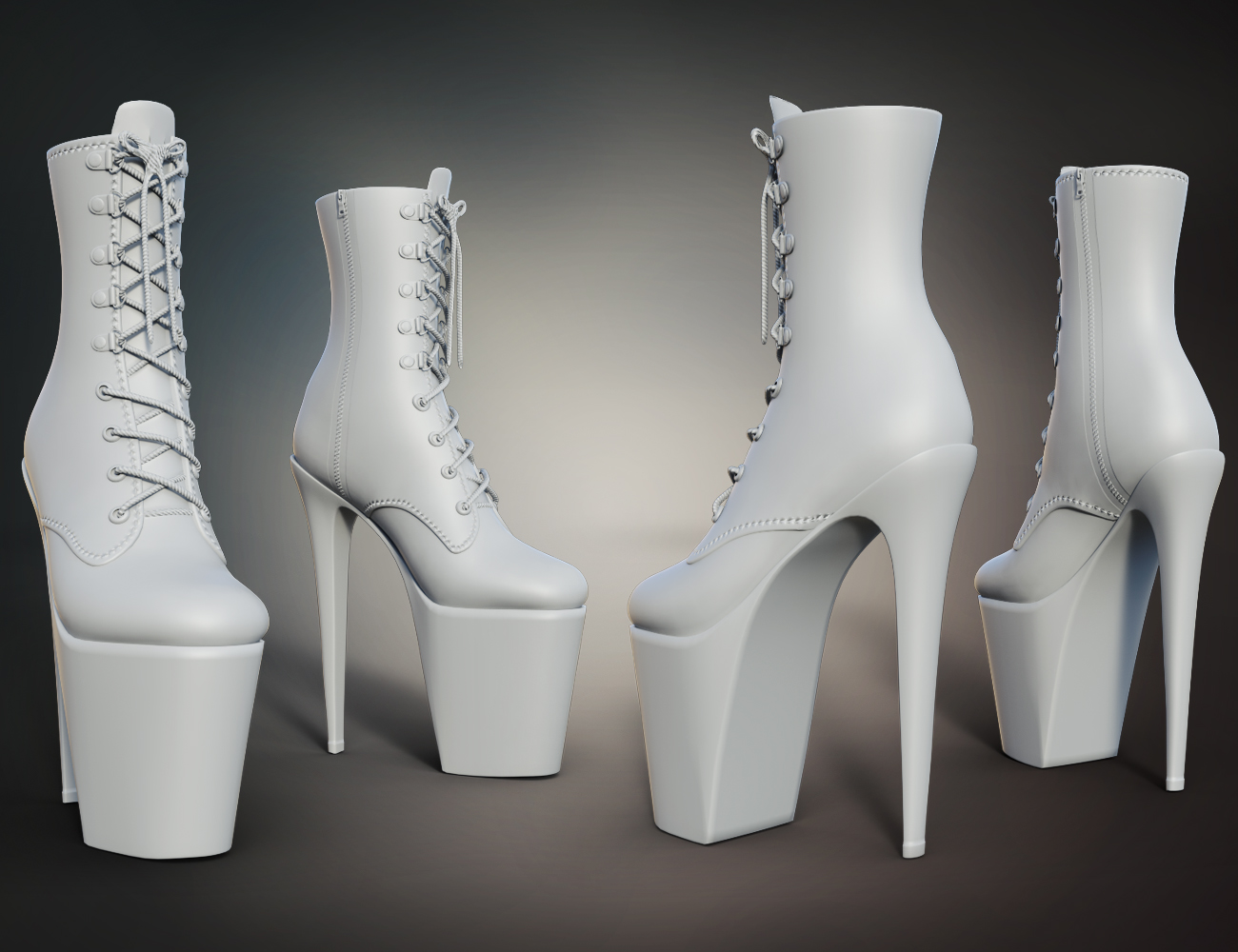 Gothic Style V6 Boots for Genesis 8 and 8.1 Females by: fjaa3d, 3D Models by Daz 3D
