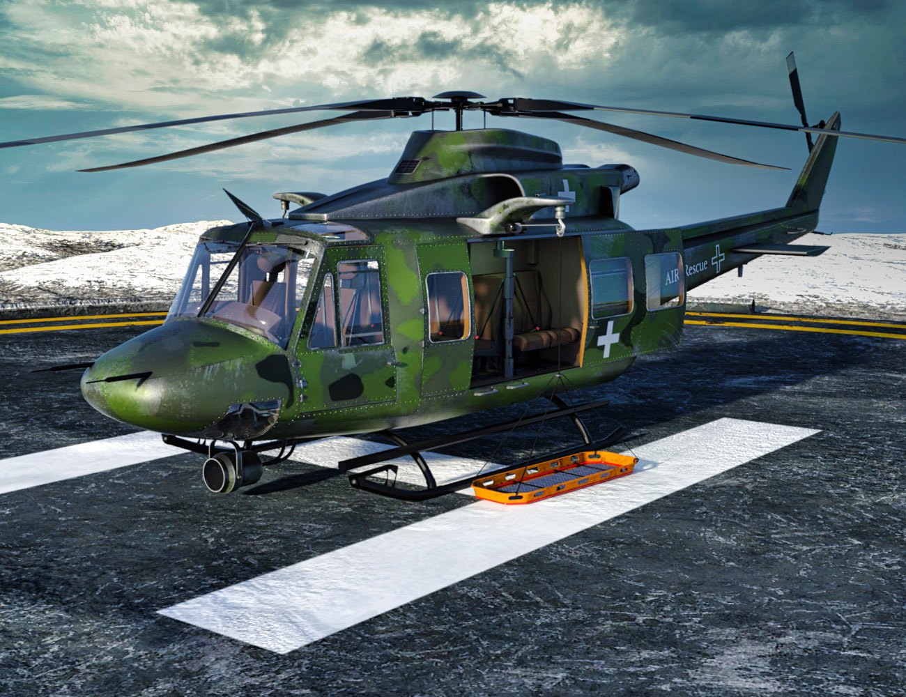 Mountain Rescue Helicopter by: AcharyaPolina, 3D Models by Daz 3D
