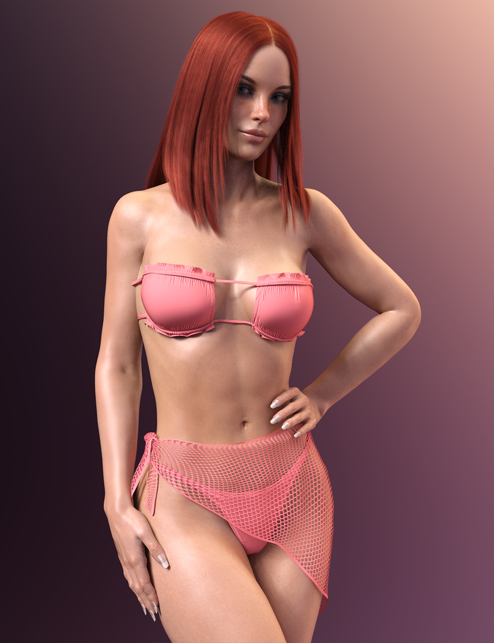 X-Fashion Half Cup Bikini Set with dForce for Genesis 8 and 8.1 Females by: xtrart-3d, 3D Models by Daz 3D