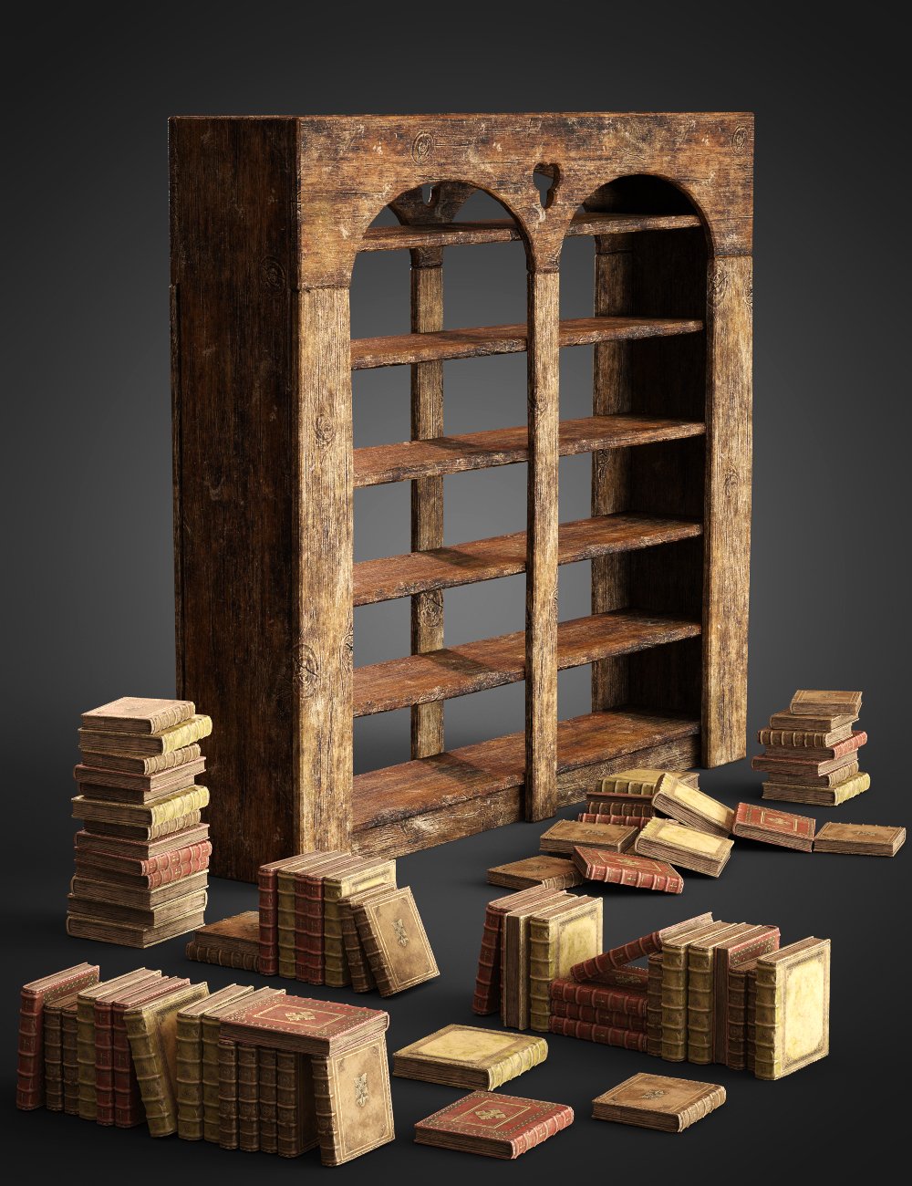 The Alchemist Workshop Props - Book Set by: , 3D Models by Daz 3D