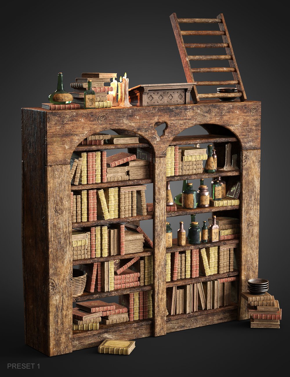 The Alchemist Workshop Props - Book Set The Alchemist Workshop Props - Book Set by: Dekogon Studios, 3D Models by Daz 3D
