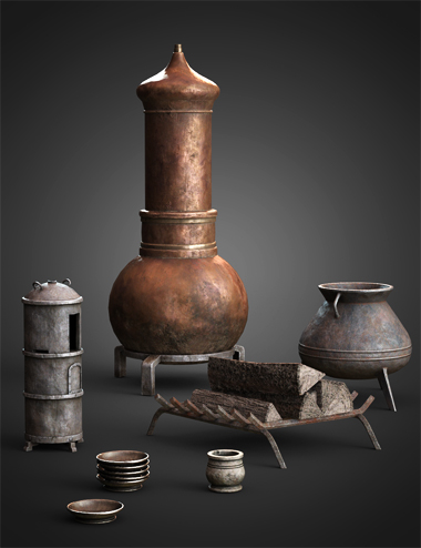 The Alchemist Workshop Props - Cook Set by: Dekogon Studios, 3D Models by Daz 3D