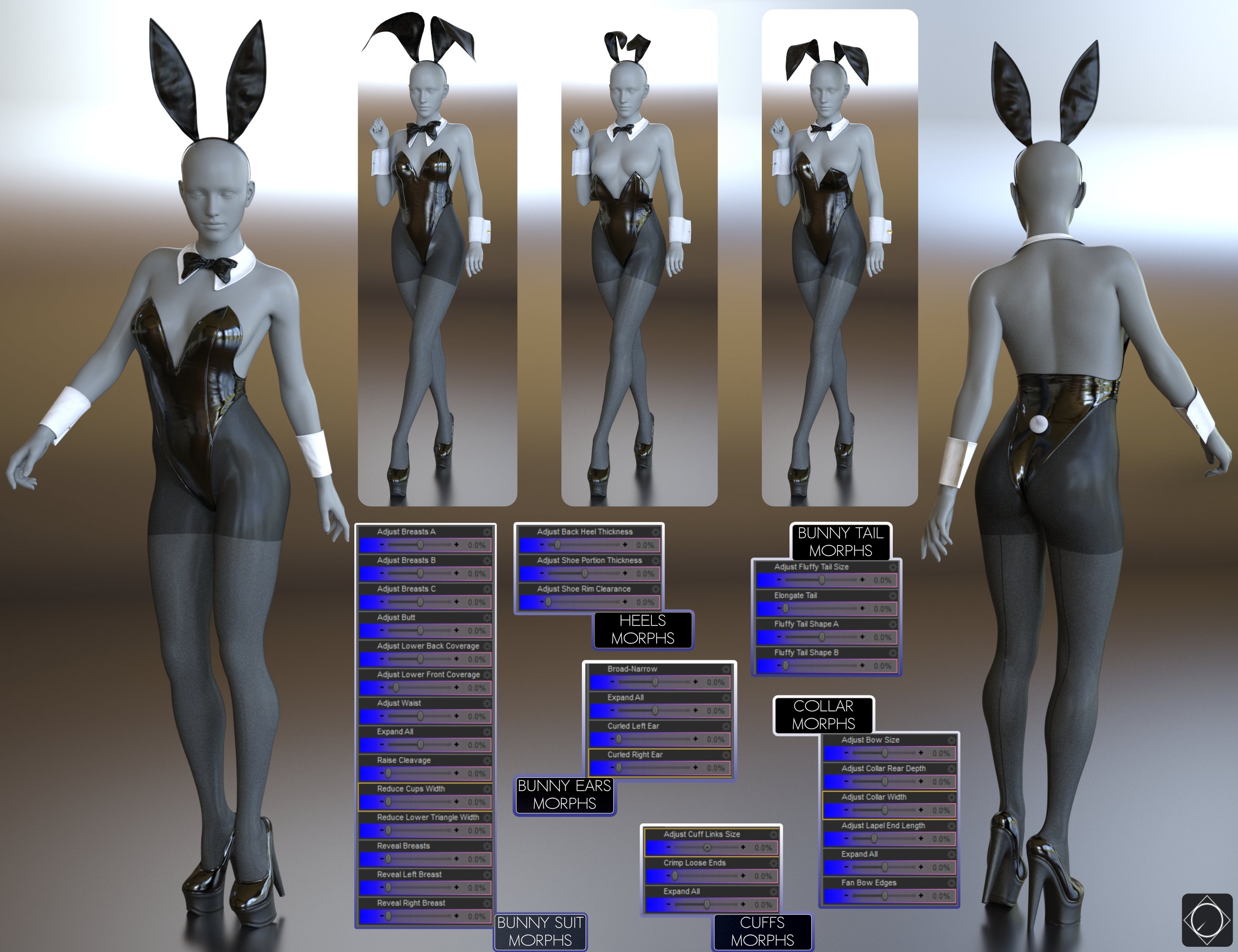 Dforce Bunny Suit And Reverse Bunny Suit Bundle For Genesis 8 And 81 Females Daz 3d 