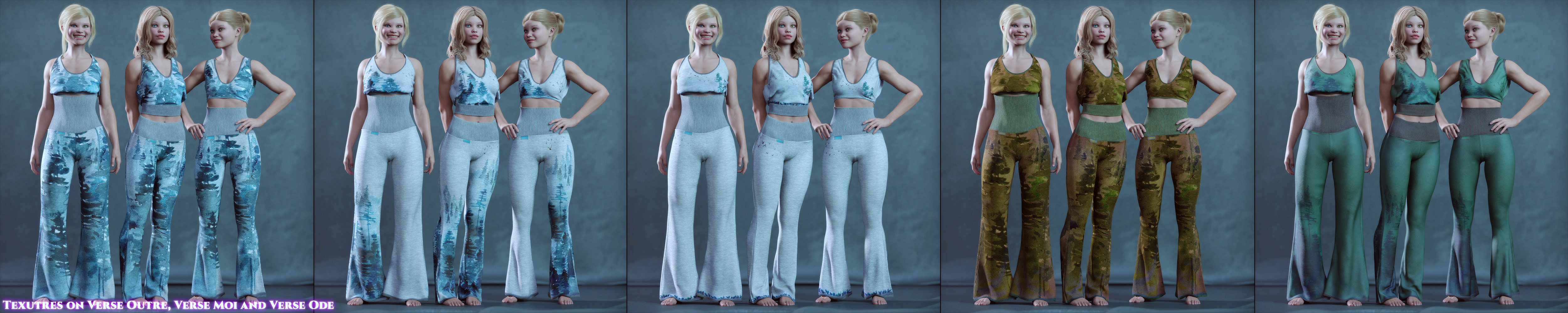 Loungewear Everyday Styles for Verse Clothing Sets by: Aeon Soul, 3D Models by Daz 3D