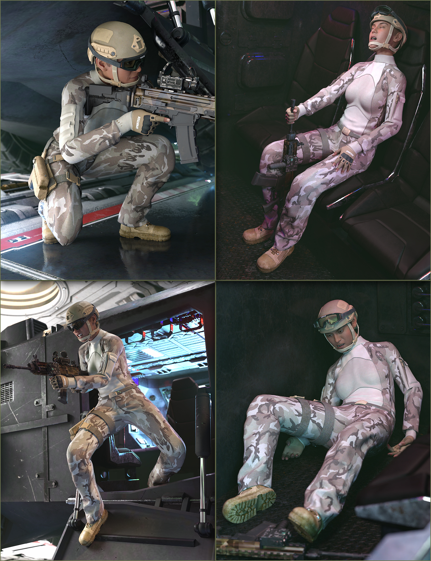 Off-World Marines Poses for Genesis 8 and Cassius HD by: Devon, 3D Models by Daz 3D