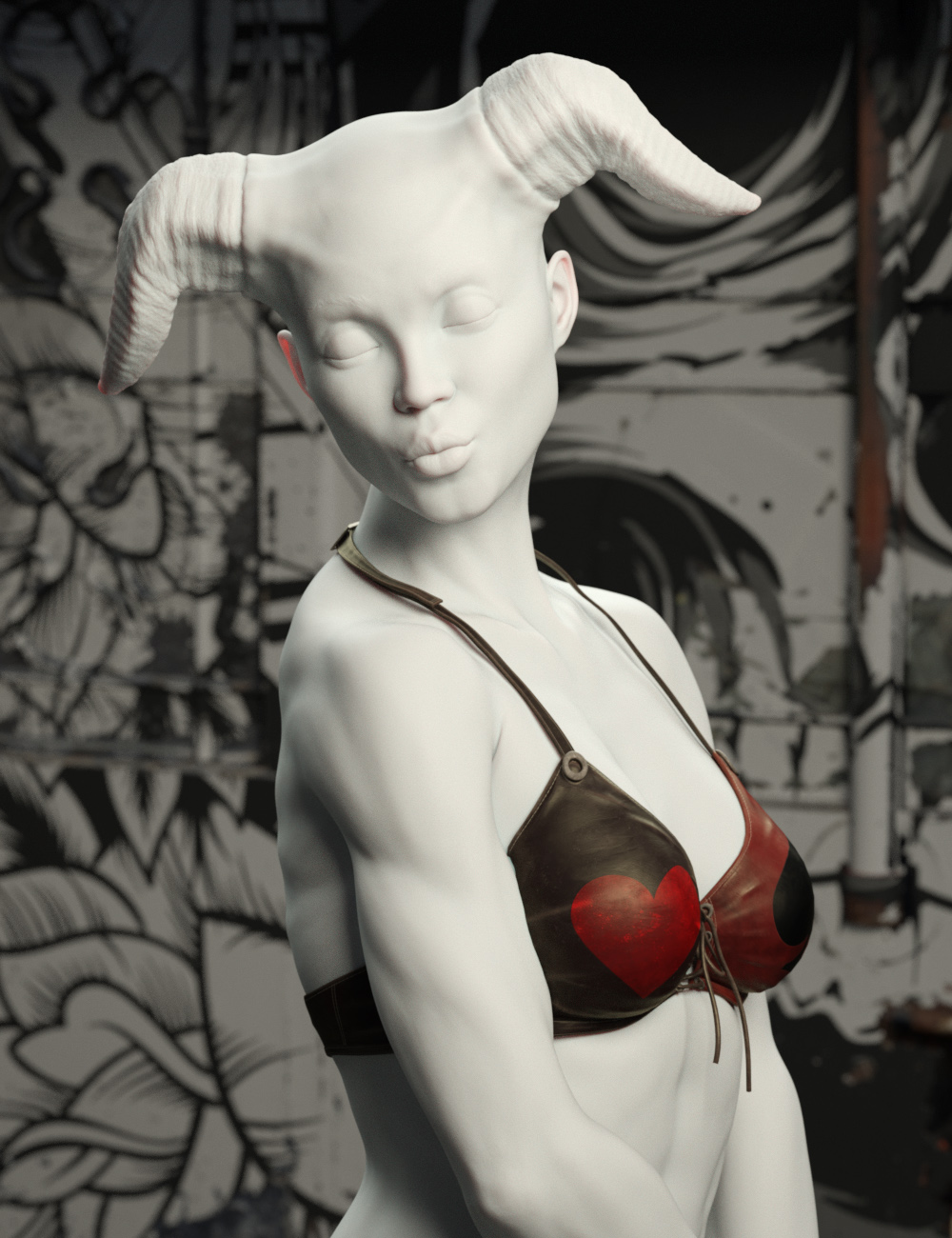 Pierotti and the Demon for Genesis 8.1 Female by: RawArt, 3D Models by Daz 3D