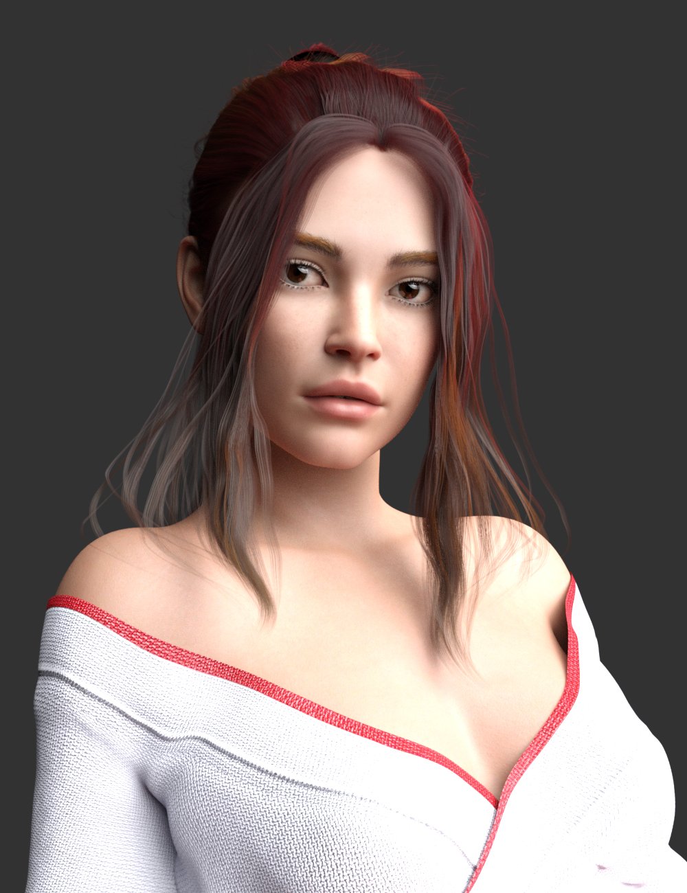 PS Ponytail for Genesis 8 and 8.1 Female by: ParagonSecond-Circle, 3D Models by Daz 3D