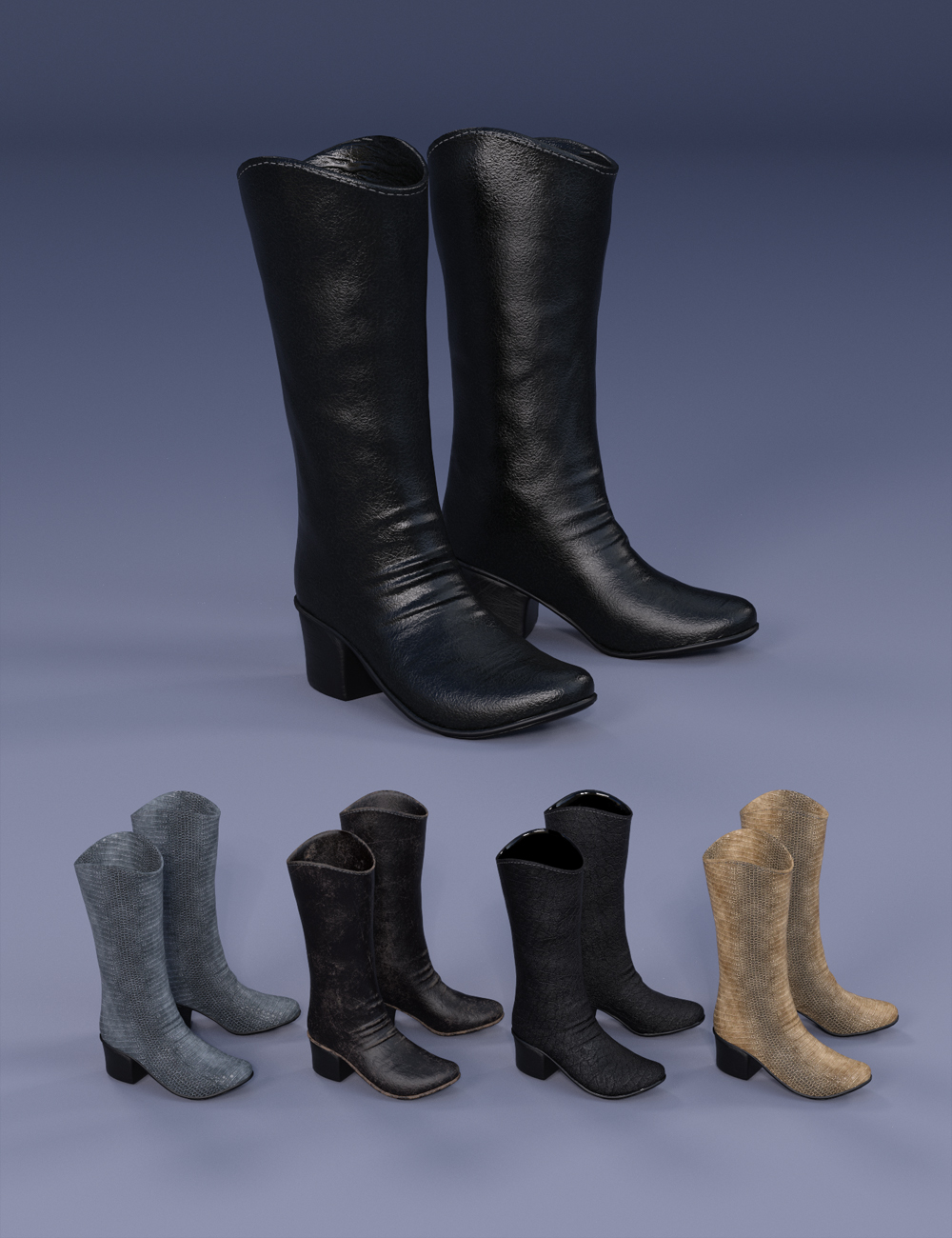 CB Willa Boots for Genesis 8 and 8.1 Females by: CynderBlue, 3D Models by Daz 3D
