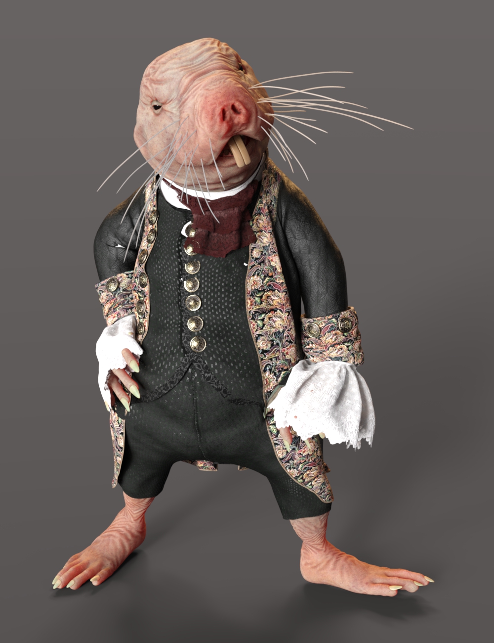 Storybook Naked Mole-rat for Genesis 8.1 Male by: JoeQuick, 3D Models by Daz 3D