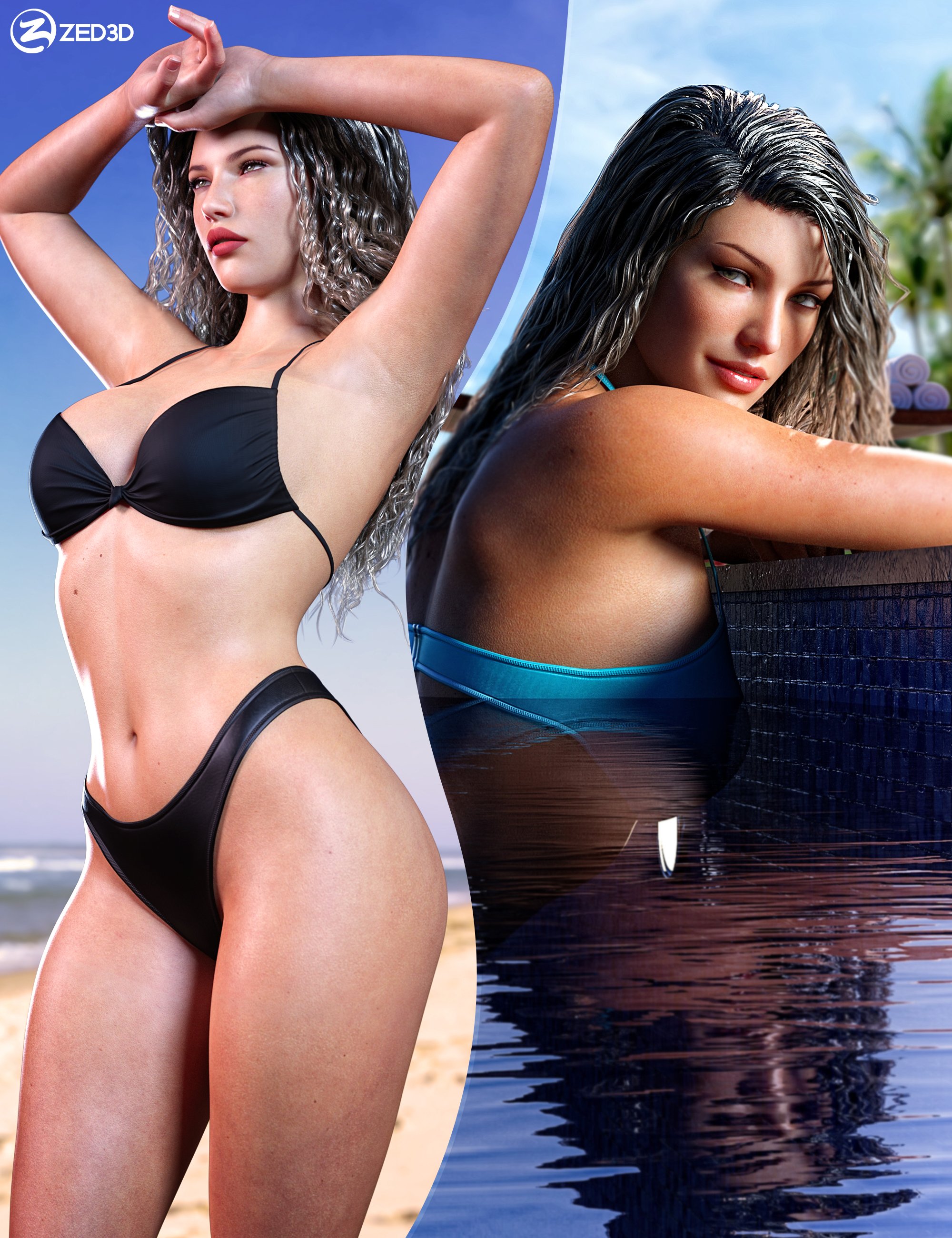Z Beach Beauty Shape and Pose Mega Set for Genesis 8 and 8.1 Female