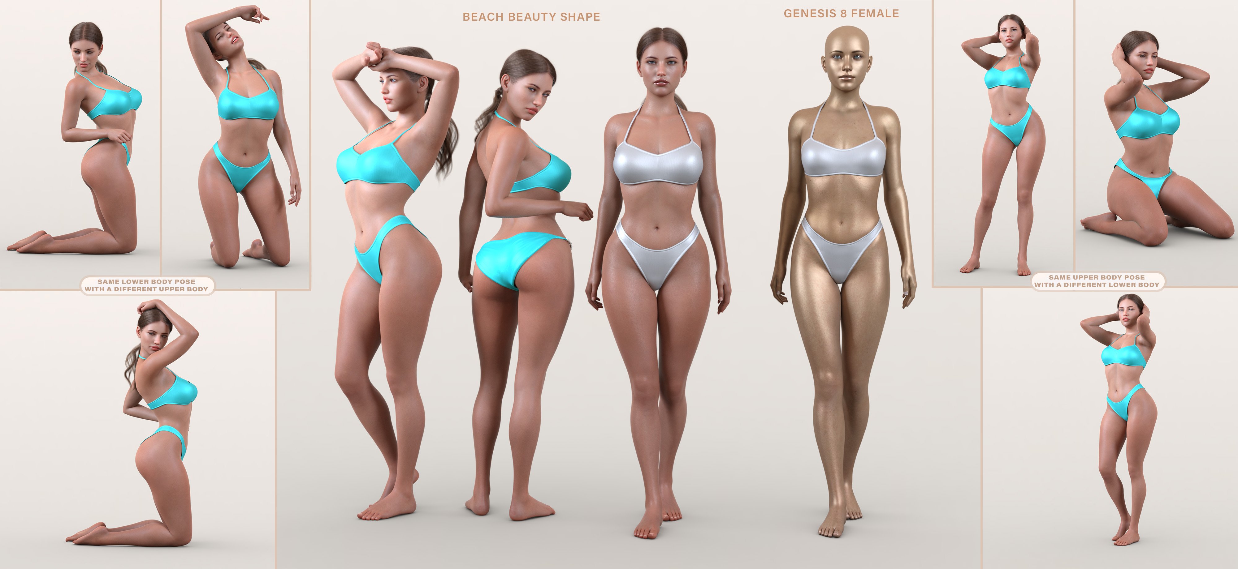 Z Beach Beauty Shape and Pose Mega Set for Genesis 8 and 8.1 Female by: Zeddicuss, 3D Models by Daz 3D