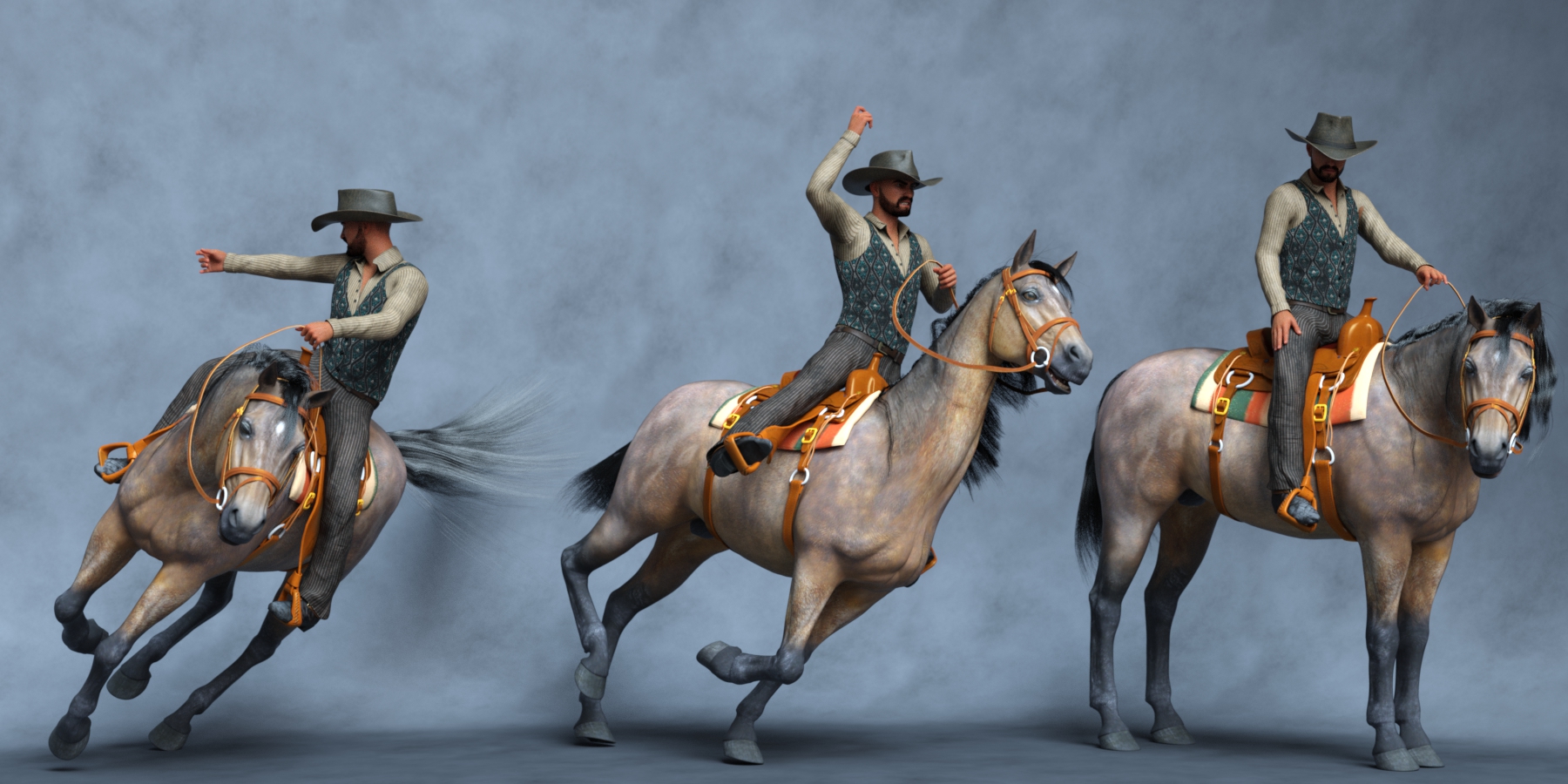 Spirit of the West Poses for Daz Horse 2 and Genesis 8.1 Male by: Ensary, 3D Models by Daz 3D