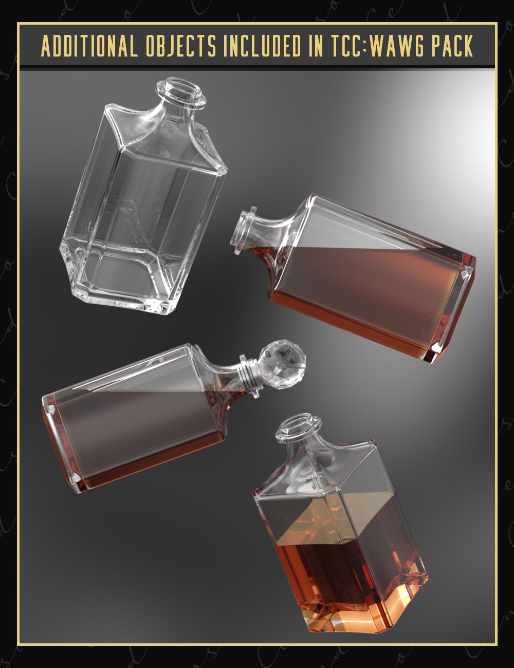 The Censored Cellar: Wine and Whiskey Glasses by: Censored, 3D Models by Daz 3D