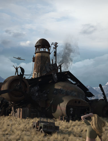 Aircraft Wreckage Aircraft Wreckage by: Ansiko, 3D Models by Daz 3D