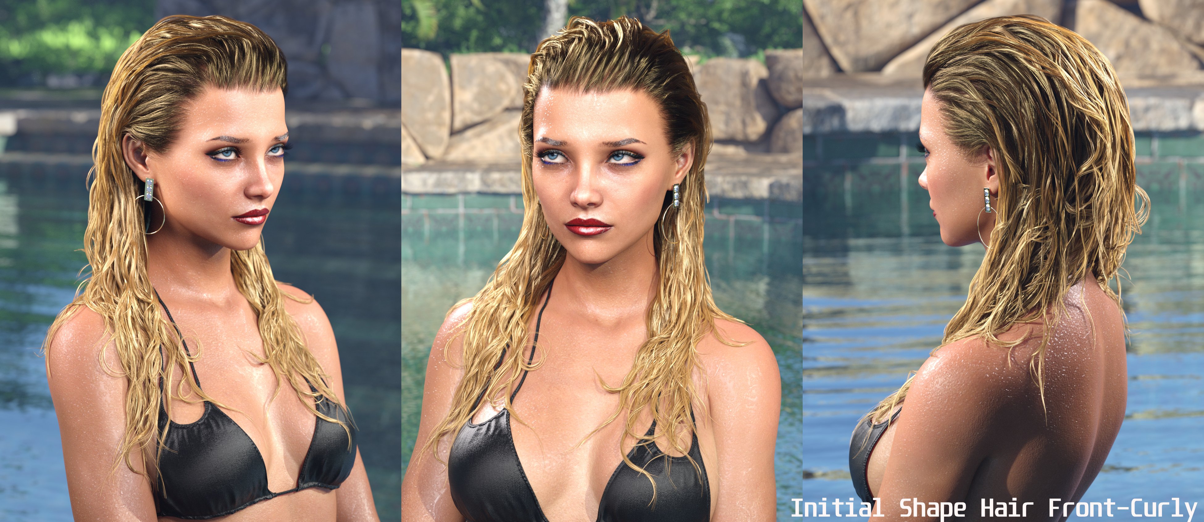 dForce Classic Wet Hair for Genesis 8 and 8.1 Females by: Linday, 3D Models by Daz 3D