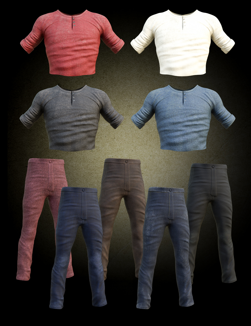 M3D Chuck Western Outfit for Genesis 8 and Genesis 8.1 Males by: Matari3D, 3D Models by Daz 3D