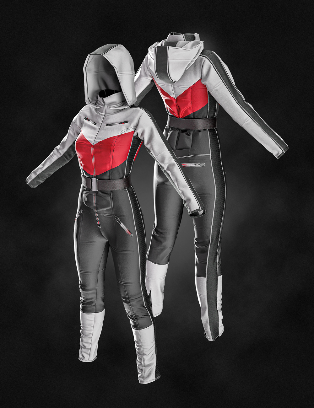 AJC Dynamic Ski Line Outfit Snowsuit for Genesis 8 and 8.1 Females
