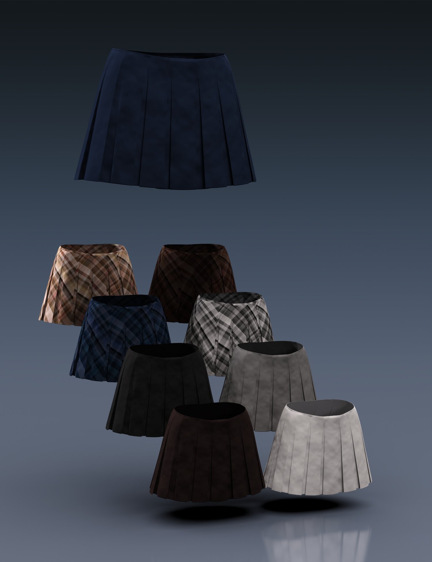 Spring School Uniform dForce Skirt for Genesis 8 and 8.1 Females by: tentman, 3D Models by Daz 3D