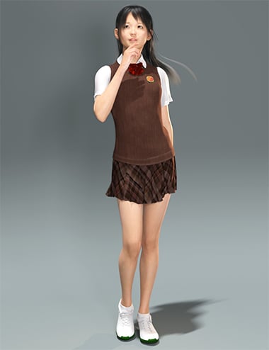 dForce Spring School Uniform for Genesis 8 and 8.1 Females by: tentman, 3D Models by Daz 3D