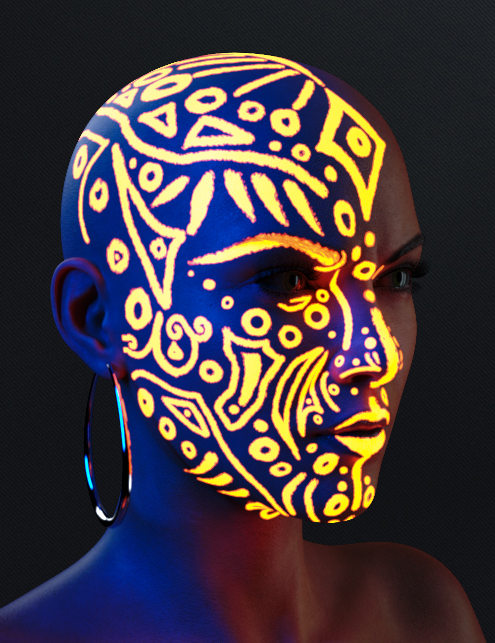 Neon Makeup for Genesis 8 and Genesis 8.1 Females by: 3dLab, 3D Models by Daz 3D
