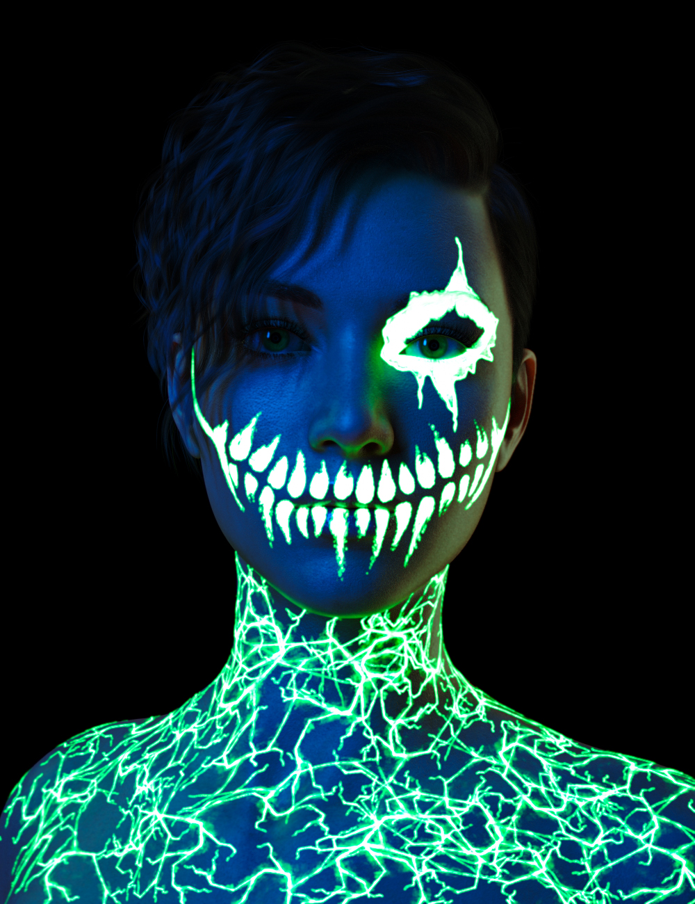 Neon Makeup for Genesis 8 and Genesis 8.1 Females by: 3dLab, 3D Models by Daz 3D