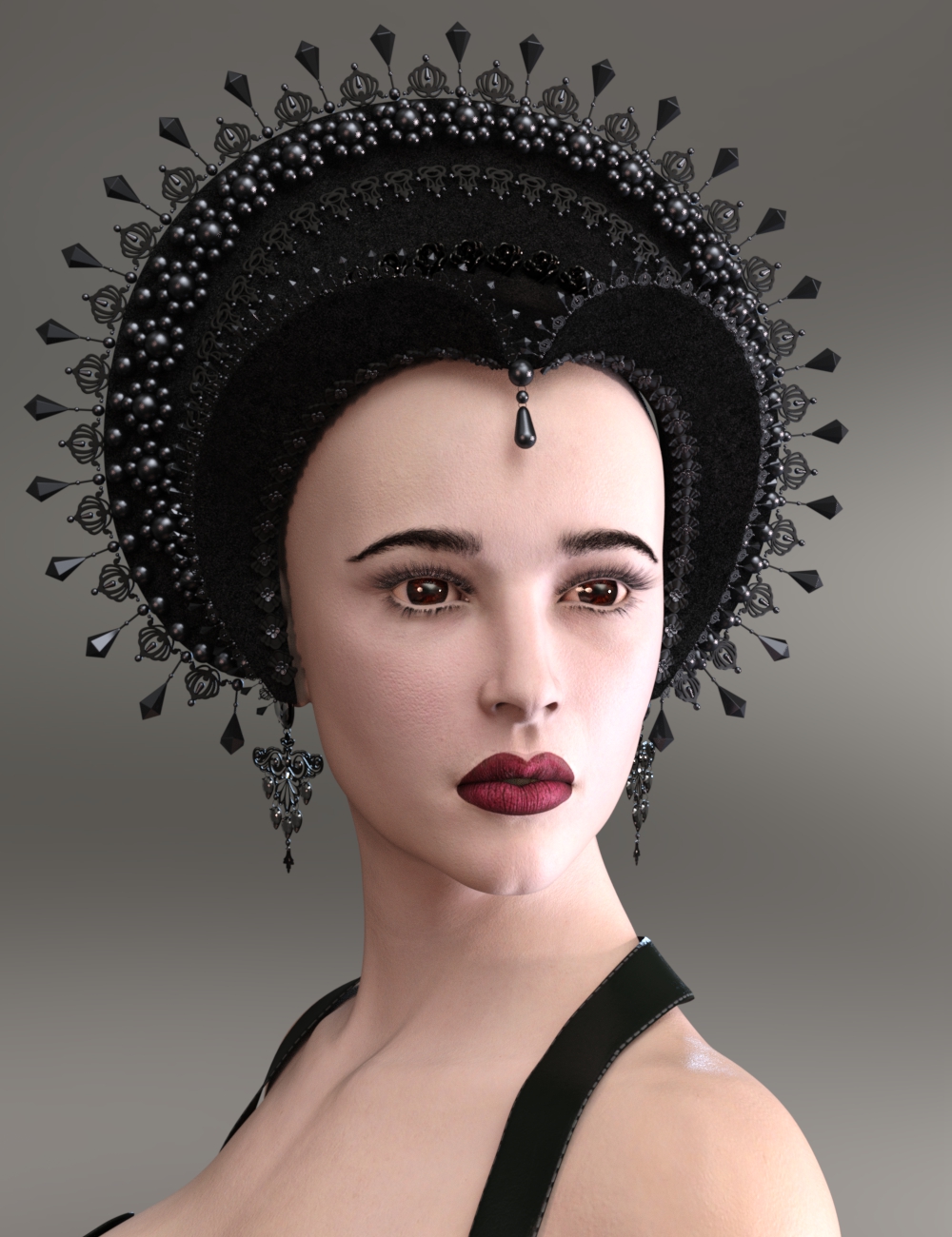 dForce Dark Wave Fantasy French Hood for Genesis 8.1 Female by: 3DStyle, 3D Models by Daz 3D