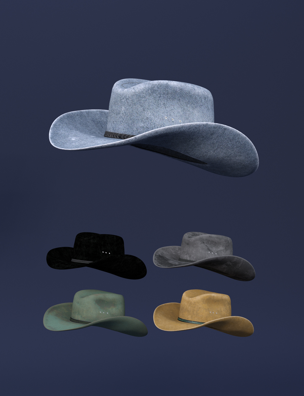 Modern Cowboy Hat for Genesis 8 and 8.1 Males by: Barbara BrundonUmblefugly, 3D Models by Daz 3D