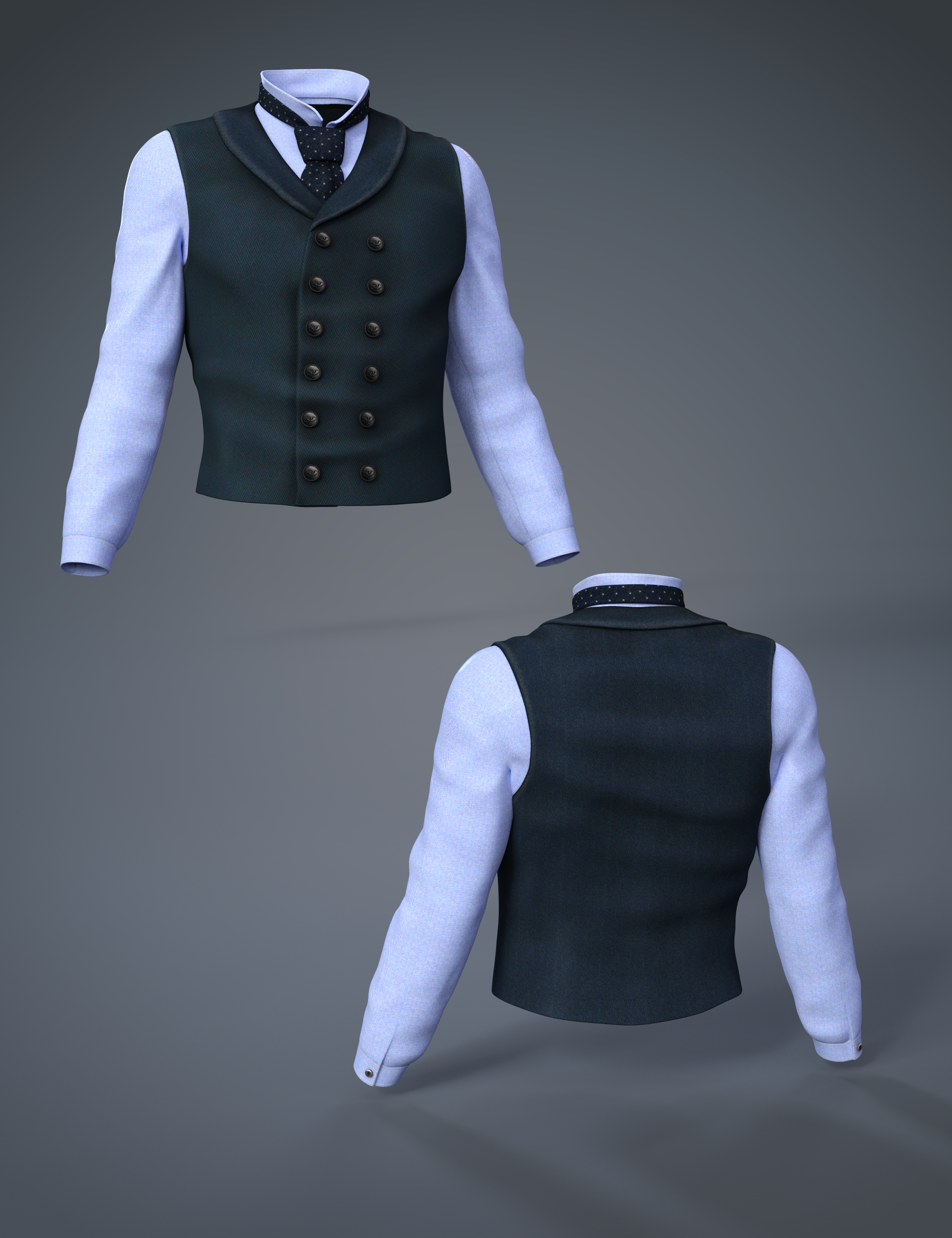 Ranch Outfit Waistcoat for Genesis 8 Males
