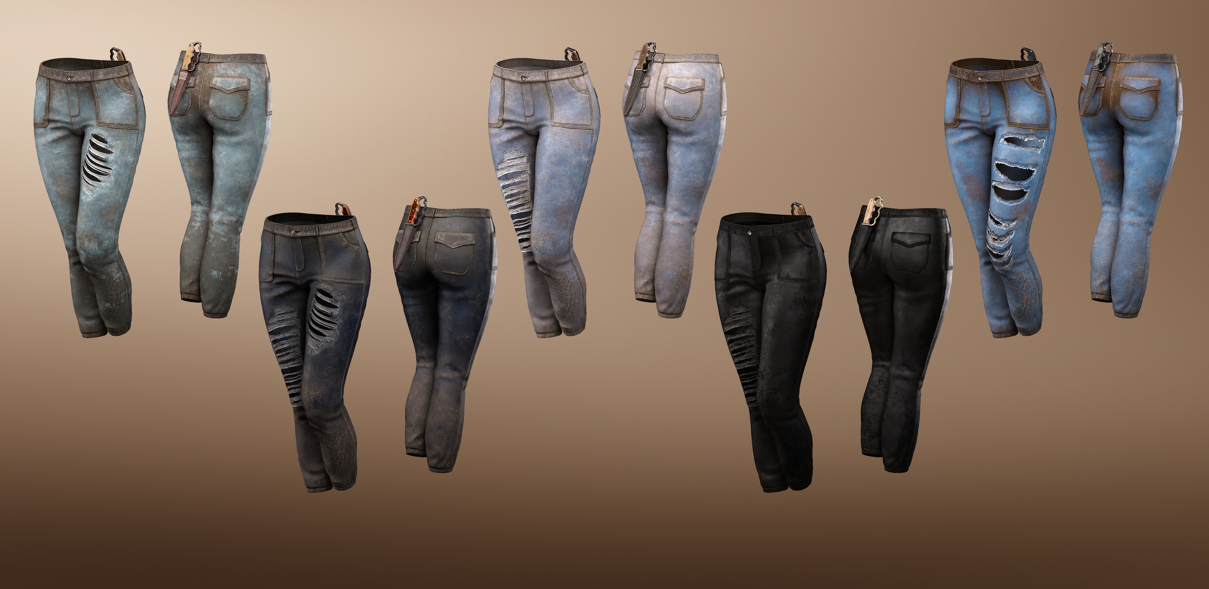 Survival Instinct Pants for Genesis 8 and 8.1 Females by: Barbara Brundon, 3D Models by Daz 3D