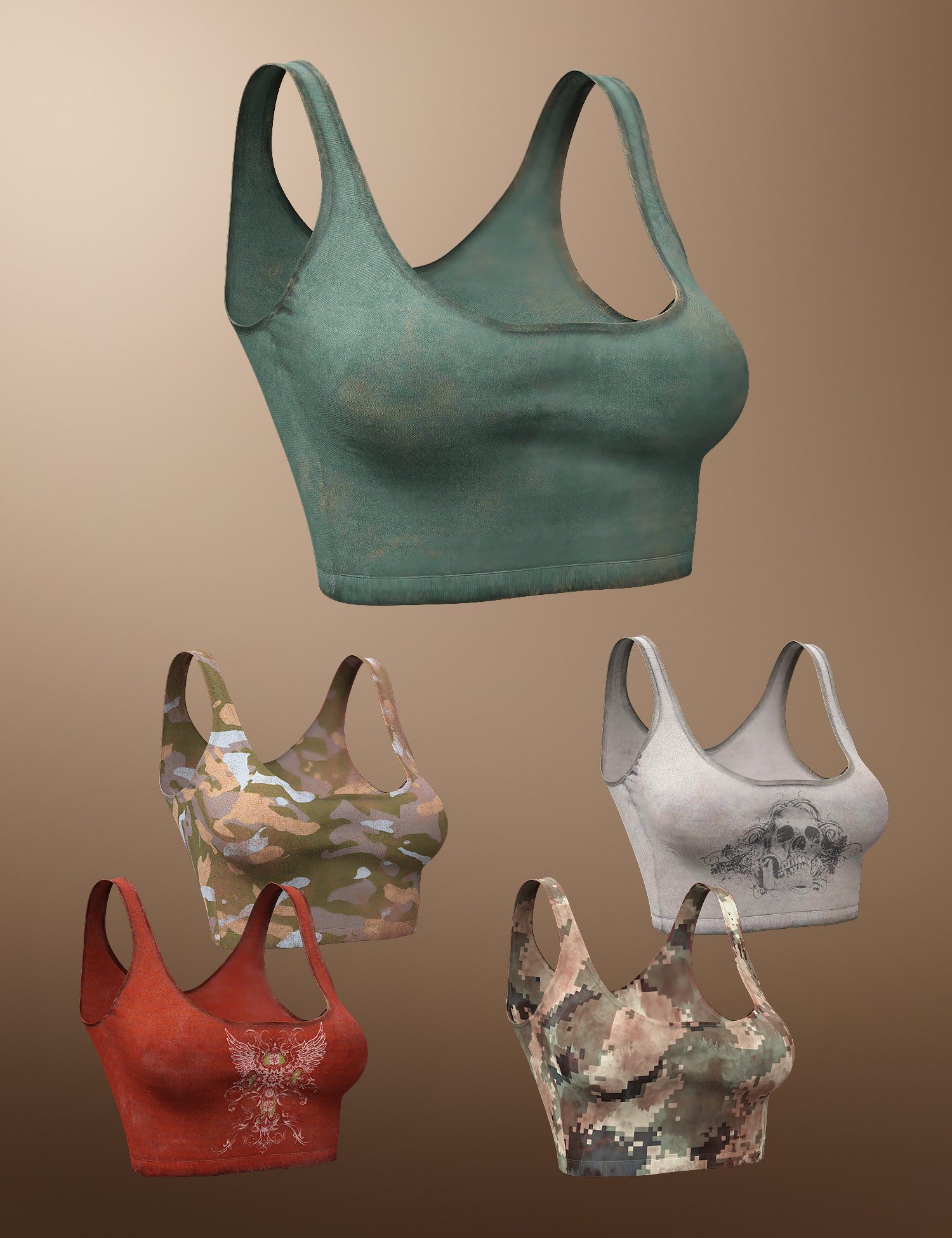 Survival Instinct Top for Genesis 8 and 8.1 Females by: Barbara Brundon, 3D Models by Daz 3D
