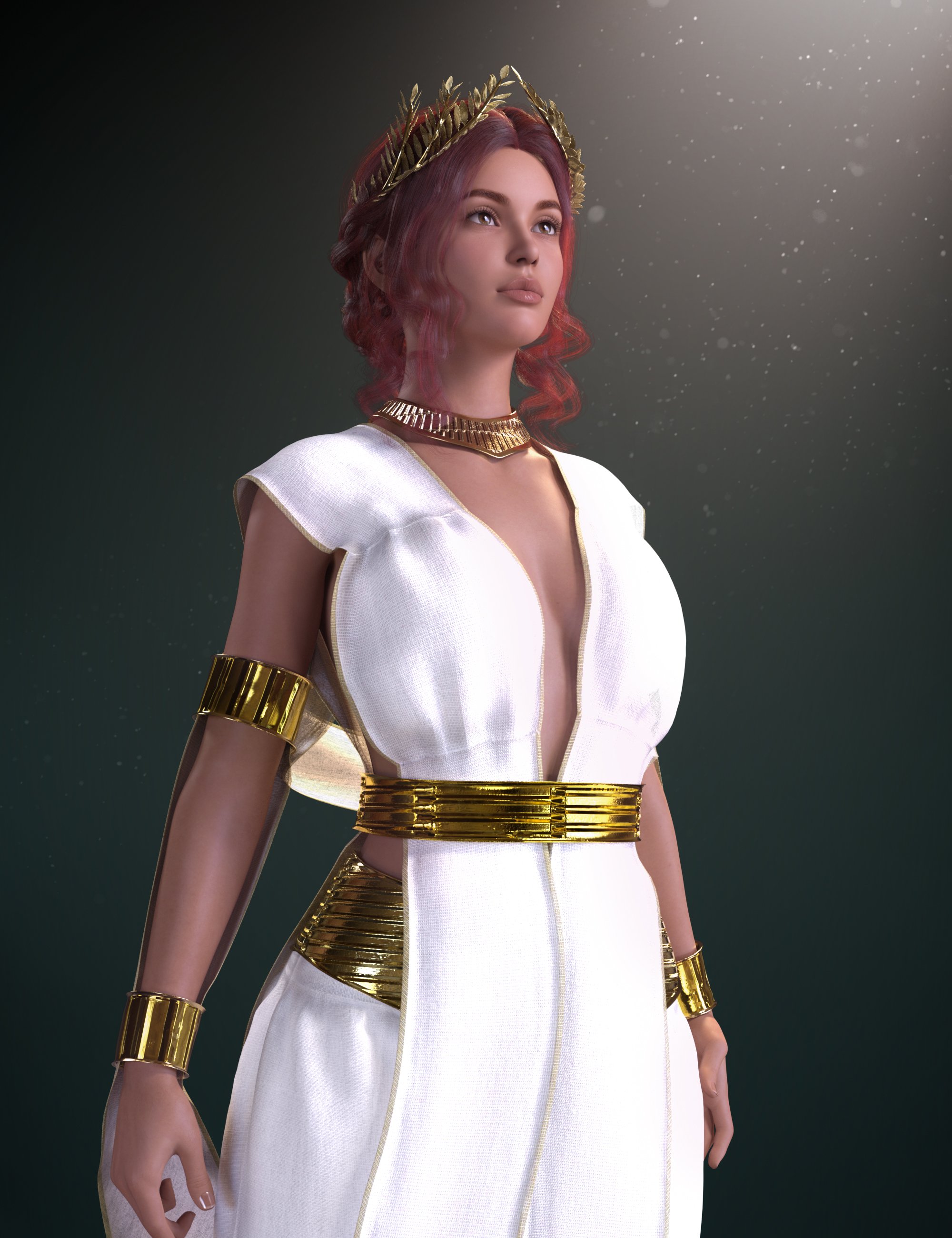 dForce Cassandra Goddess Outfit for Genesis 8 and 8.1 Females Bundle by: Beautyworks, 3D Models by Daz 3D