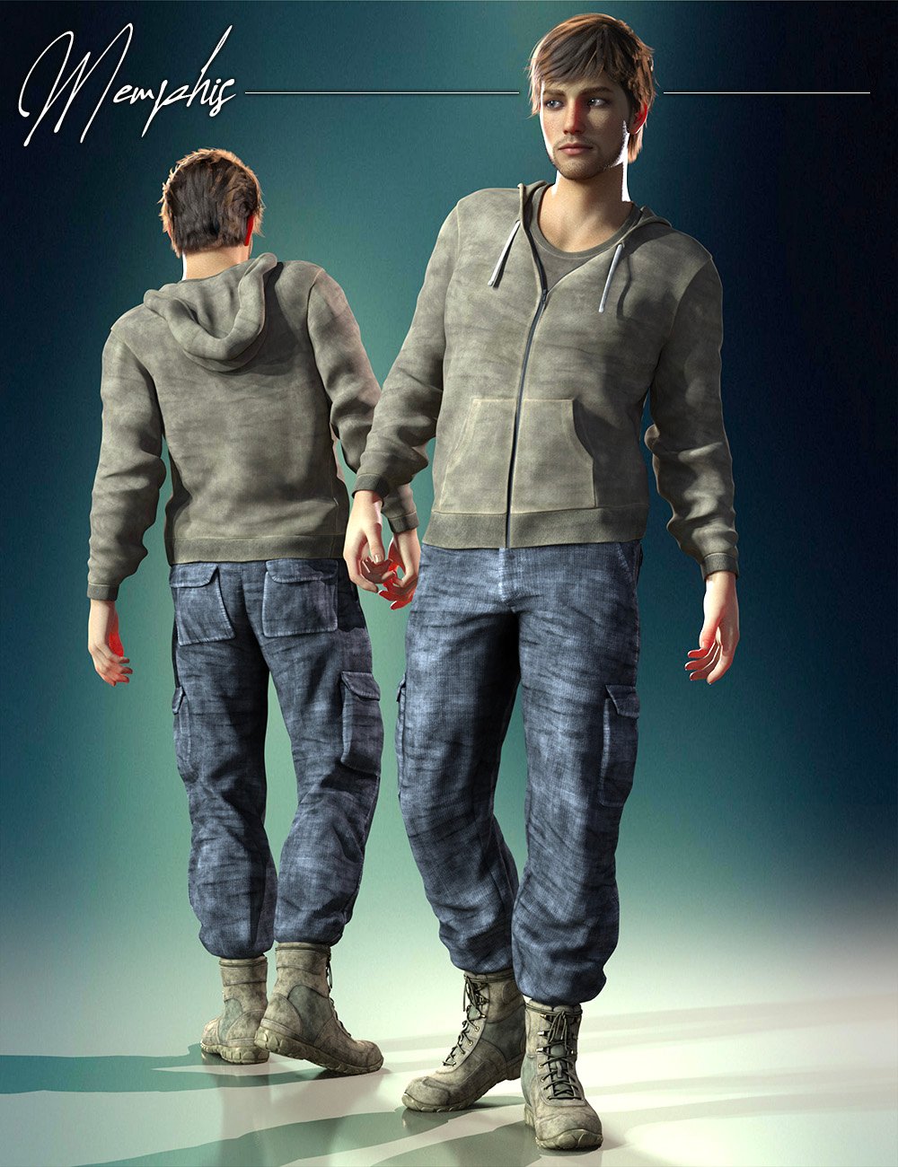 dForce Memphis Clothing for Genesis 8 Males by: 3D Universe, 3D Models by Daz 3D