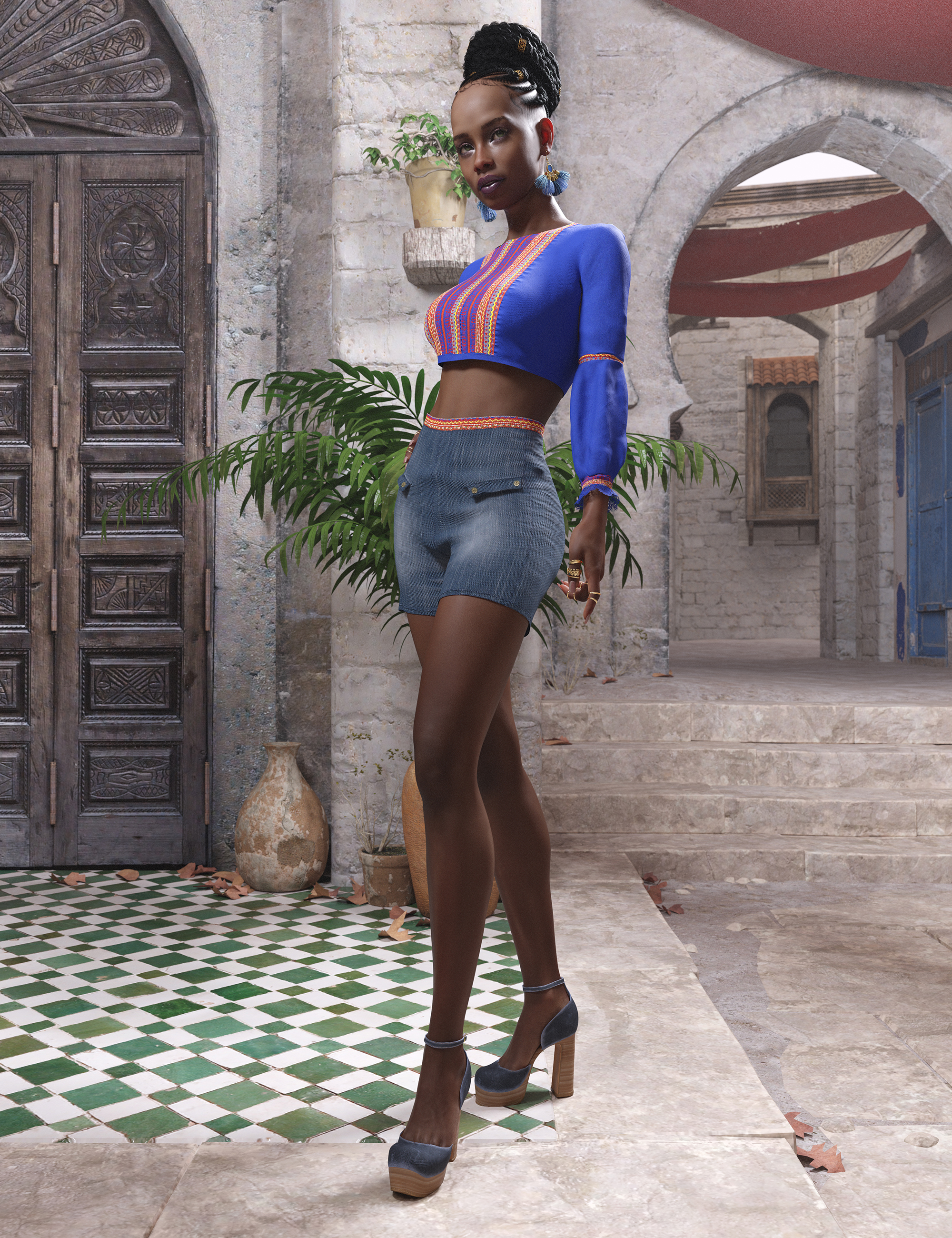 dForce Imola Outfit by: Sade, 3D Models by Daz 3D