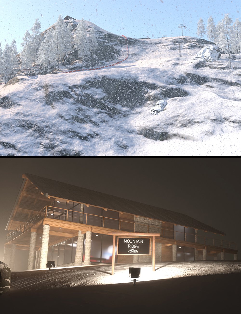 Mountain Ridge Ski Resort by: KindredArts, 3D Models by Daz 3D