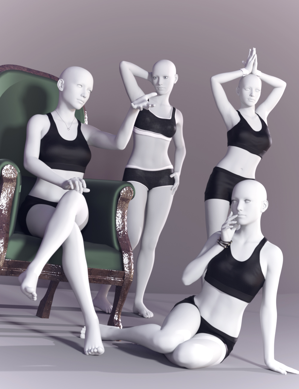 Modeling Poses for Genesis 3 and 8 Females by: Angelwings, 3D Models by Daz 3D