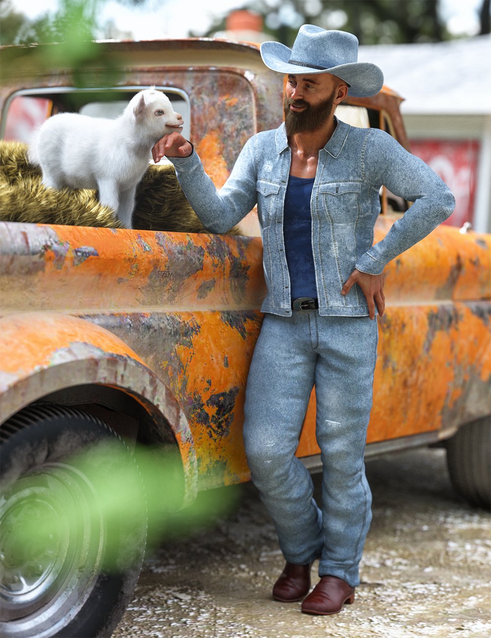 Modern Cowboy Outfit for Genesis 8 and 8.1 Males by: Barbara BrundonUmblefugly, 3D Models by Daz 3D