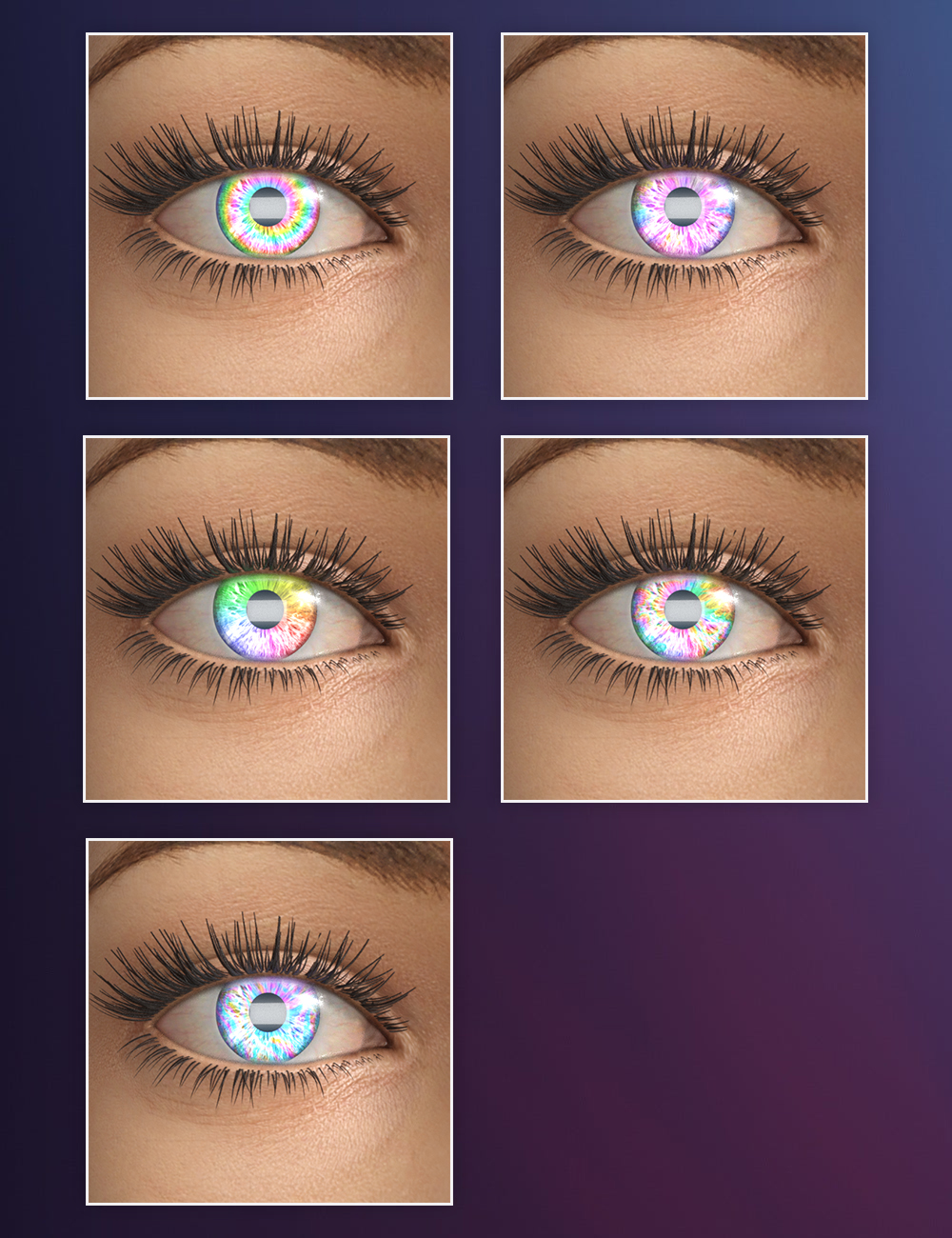 Rainbow Eyes for Genesis 8.1 Females by: Dimidrol, 3D Models by Daz 3D