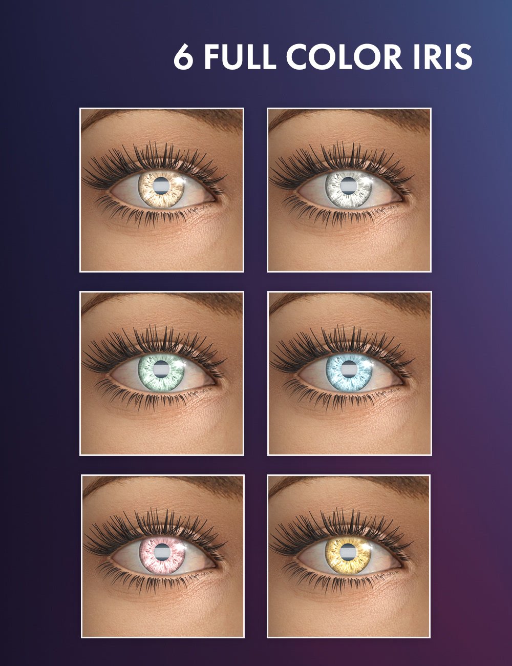 Rainbow Eyes for Genesis 8.1 Females by: Dimidrol, 3D Models by Daz 3D