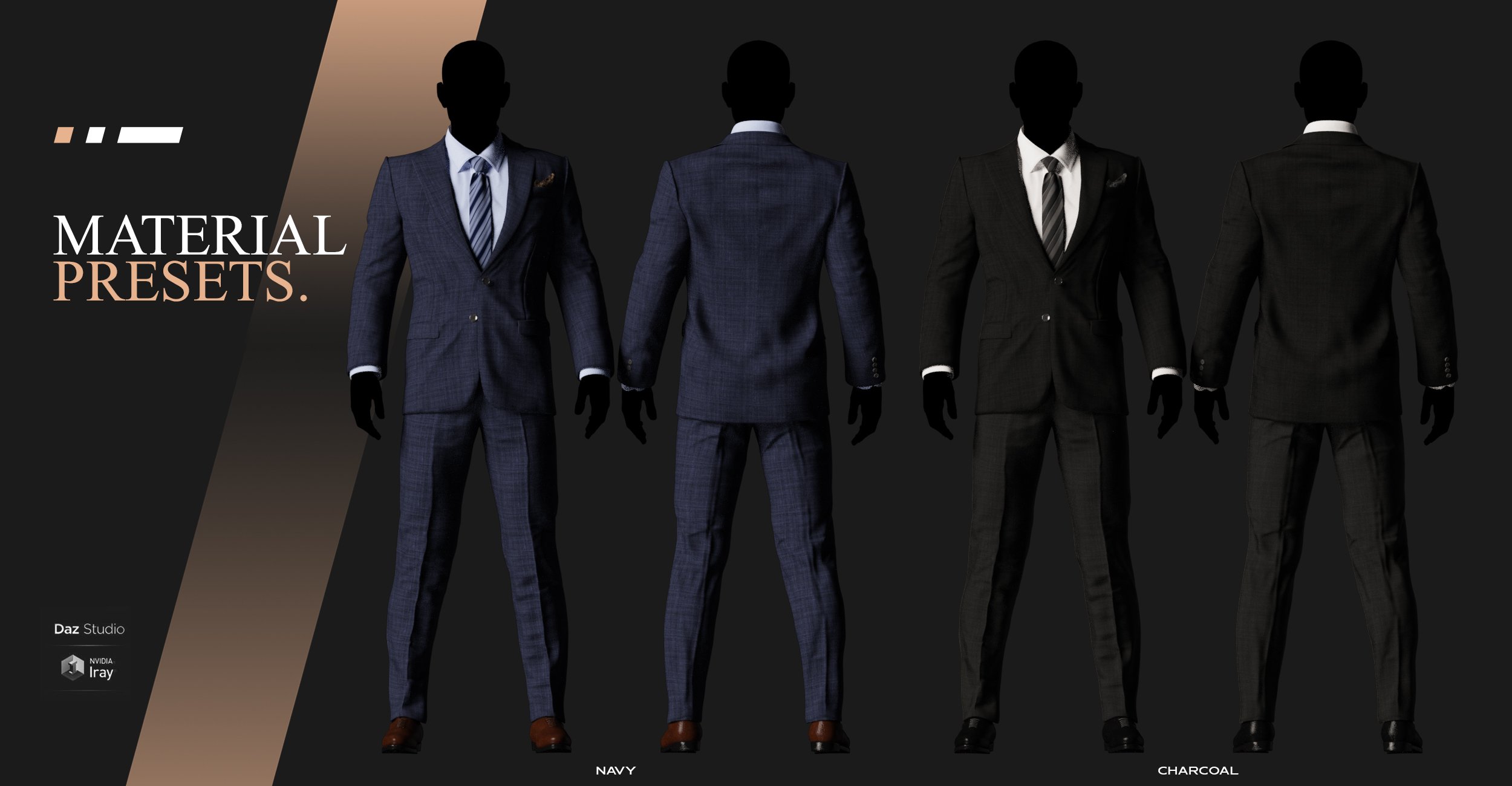 dForce MI Two-Piece Business Suit for Genesis 8 and 8.1 Males by: mal3Imagery, 3D Models by Daz 3D