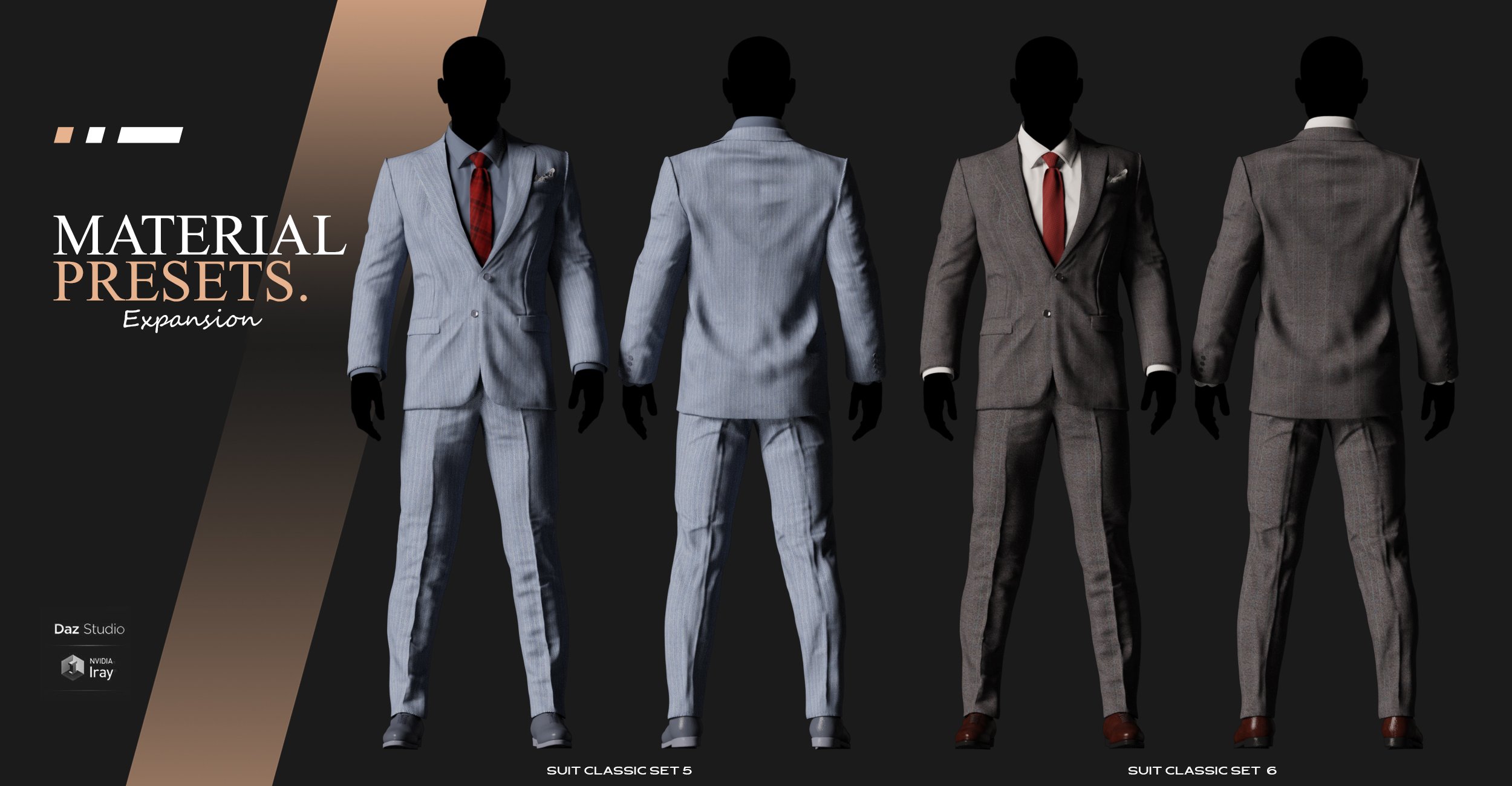 dForce MI Two-Piece Business Suit Texture Add-On by: mal3Imagery, 3D Models by Daz 3D