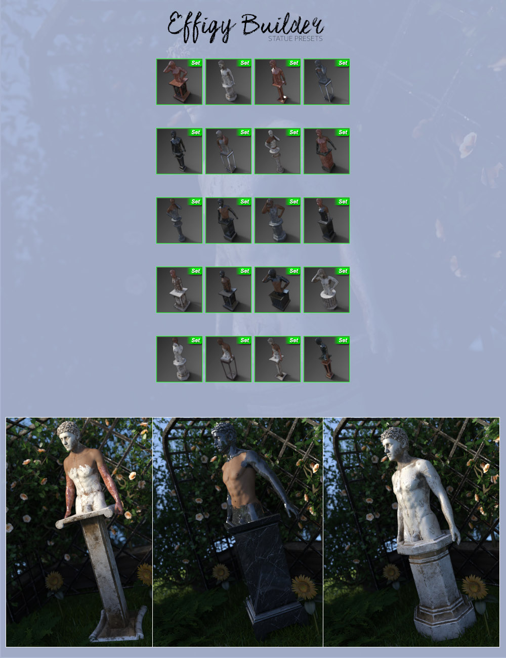 Effigy Statue Builder Presets Vol 2 Daz 3D