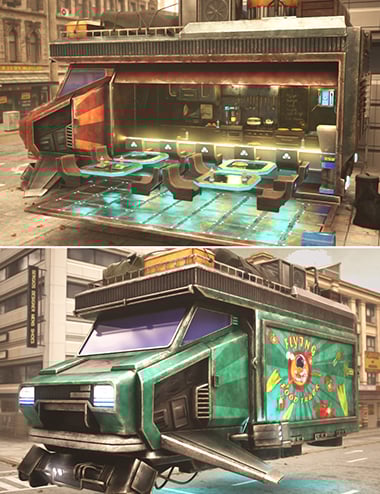 Cyber Flying Food Truck Cyber Flying Food Truck by: Xivon, 3D Models by Daz 3D