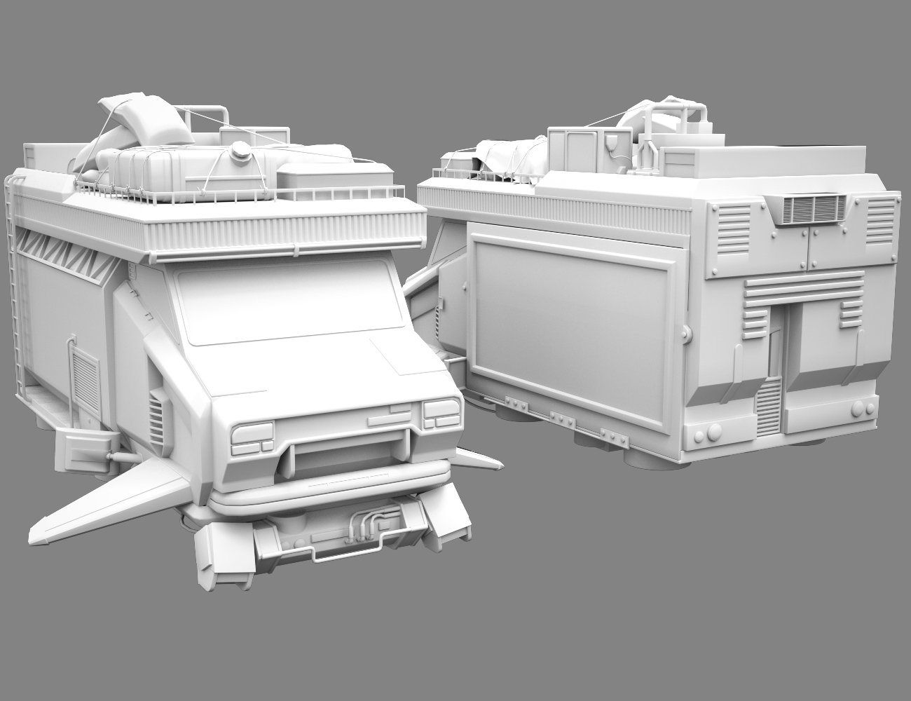 Cyber Flying Food Truck by: Xivon, 3D Models by Daz 3D