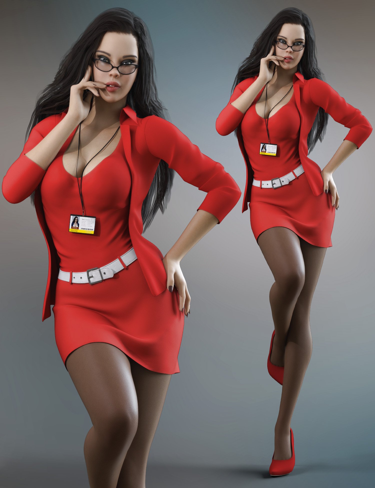 News Reporter Outfit with dForce for Genesis 8 and 8.1 Females by: Pretty3D, 3D Models by Daz 3D