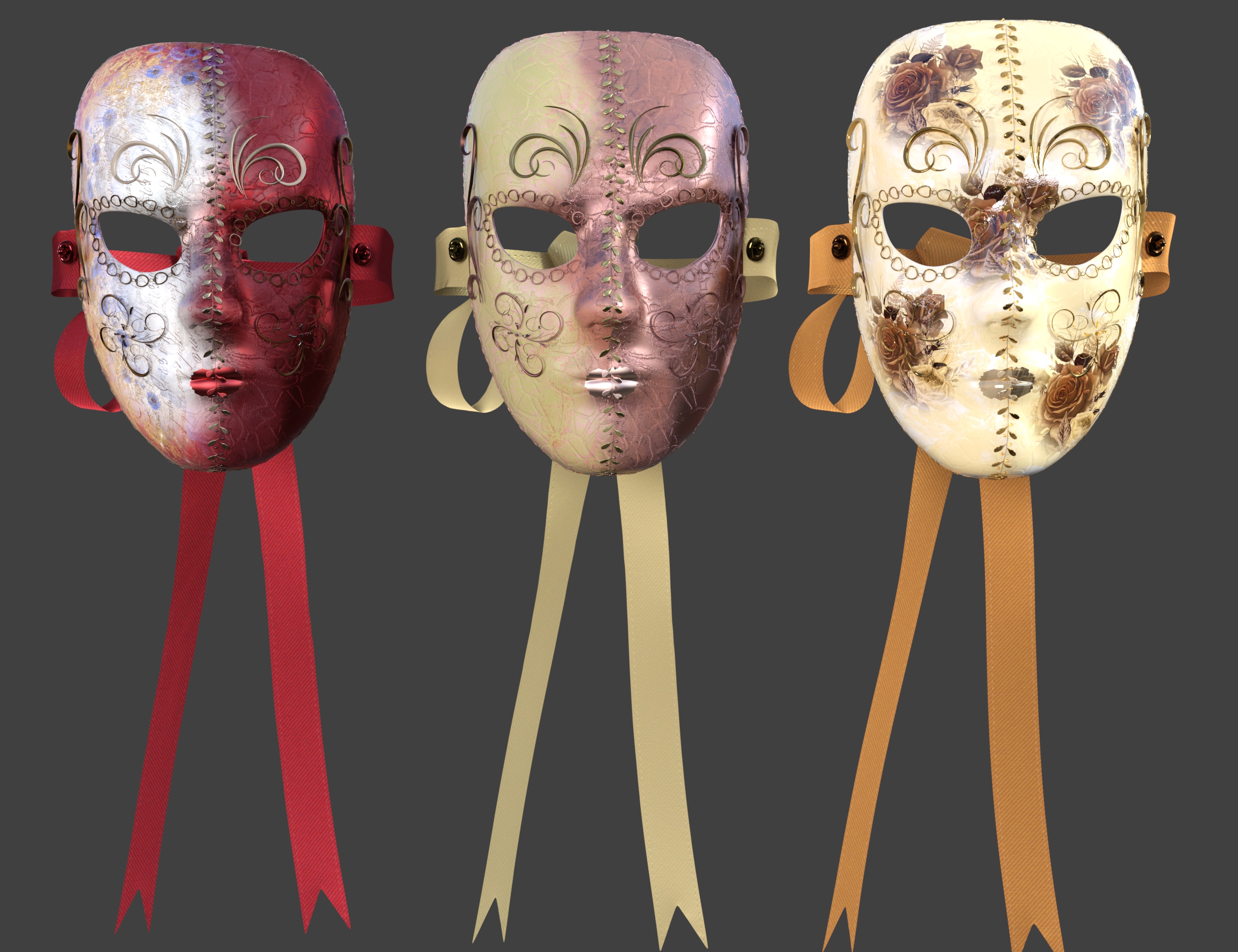 Carnival Mask for Genesis 8 and 8.1 Females by: Nelmi, 3D Models by Daz 3D