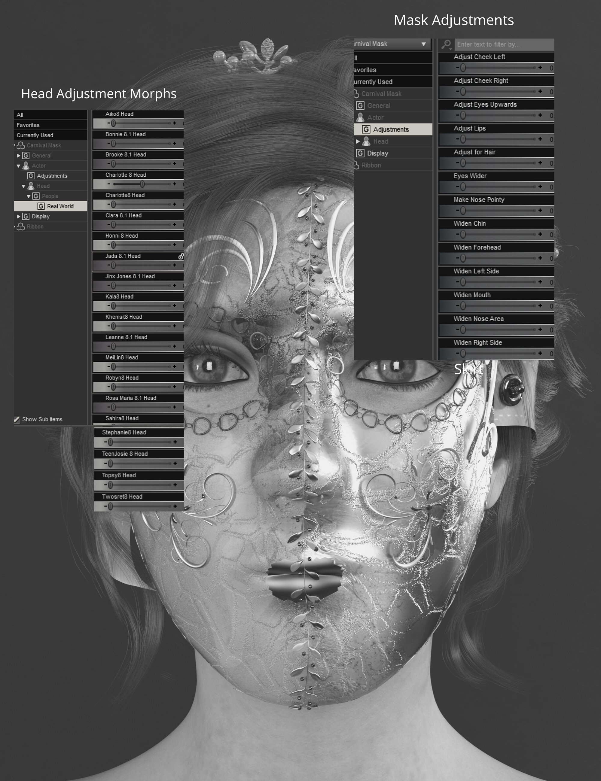 Carnival Mask for Genesis 8 and 8.1 Females Carnival Mask for Genesis 8 and 8.1 Females by: Nelmi, 3D Models by Daz 3D